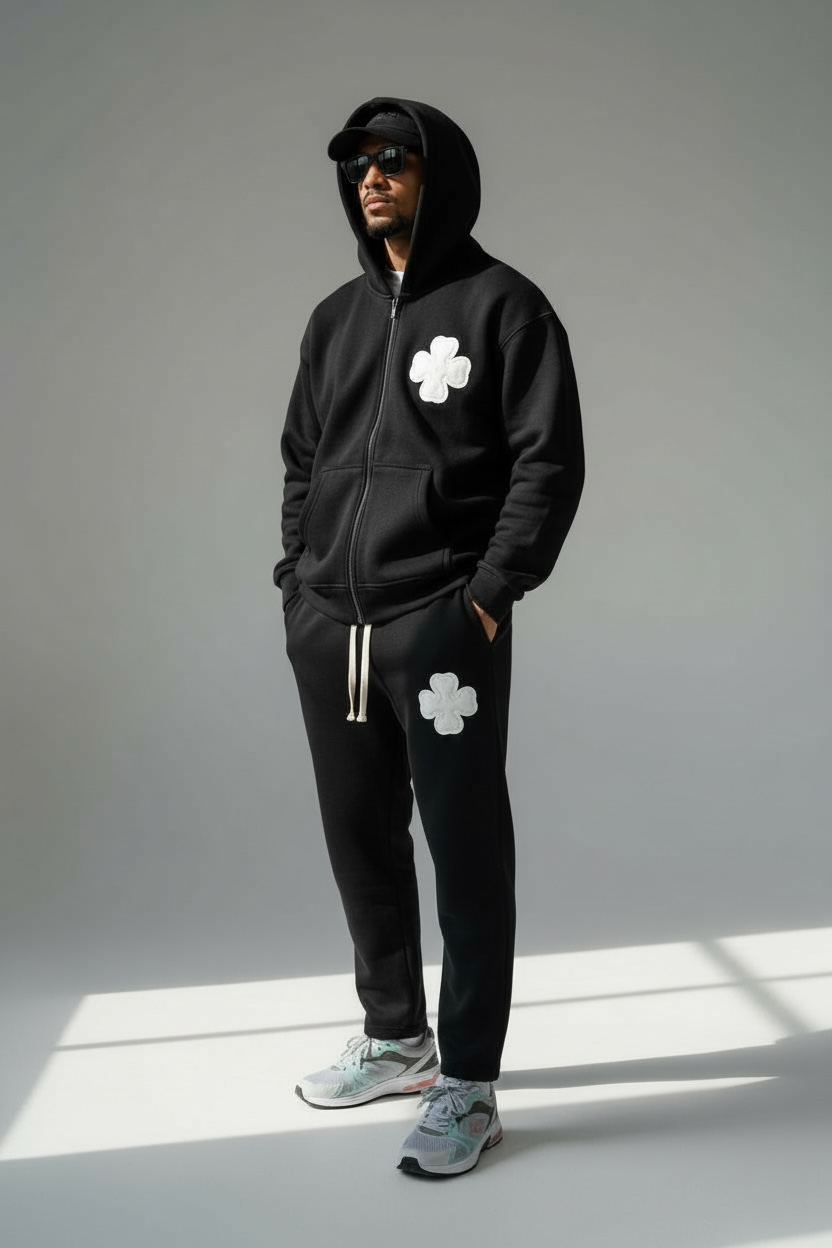 ENSEMBLE CLOVER (HOODIE + JOGGING) – OVERSIZE NOIR