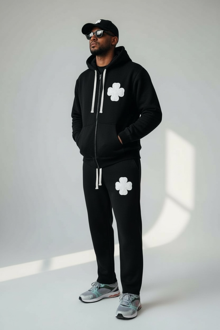 ENSEMBLE CLOVER (HOODIE + JOGGING) – OVERSIZE NOIR
