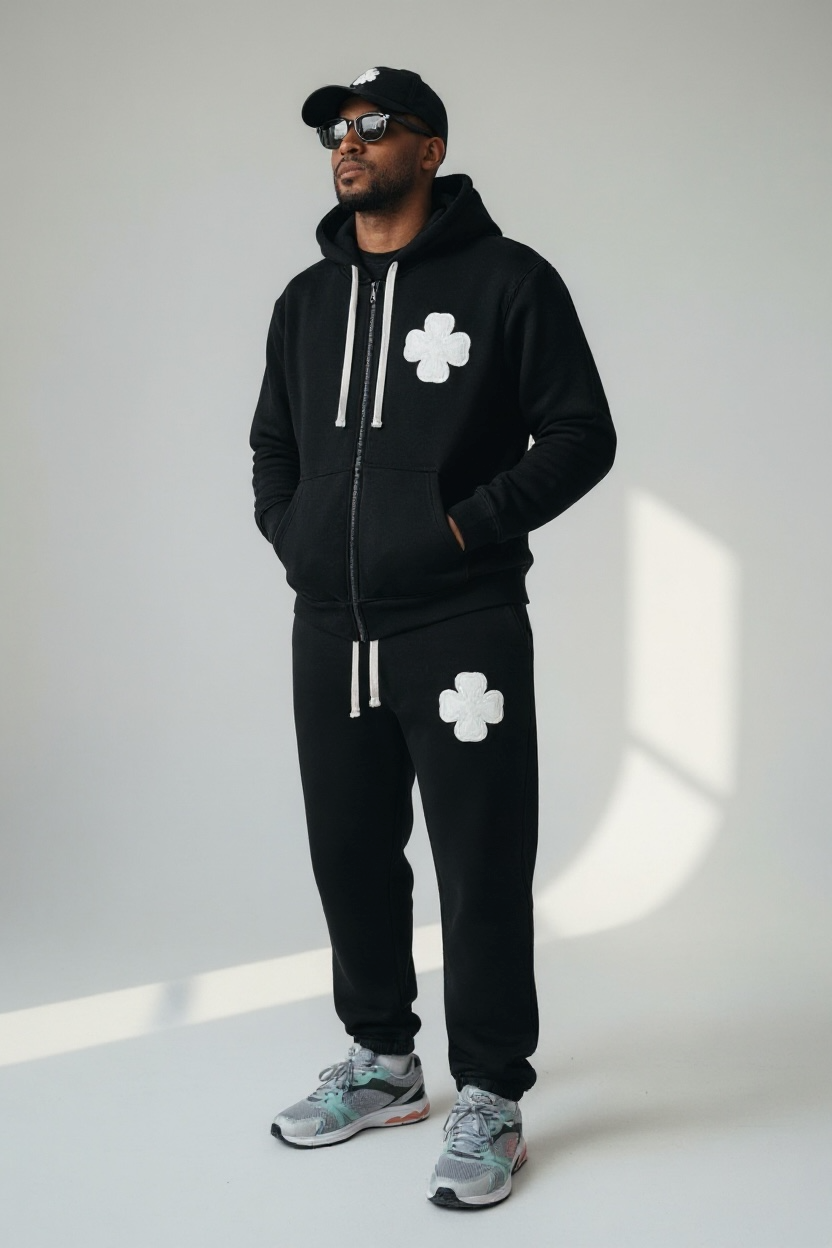 ENSEMBLE CLOVER (HOODIE + JOGGING) – OVERSIZE NOIR