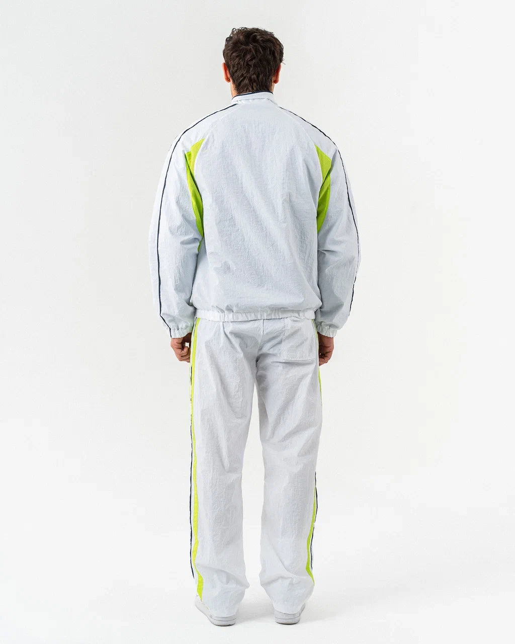 Ensemble Tracksuit Oversize Plug Paris – Blanc & Vert Fluo | Nylon Technique FW25/26
