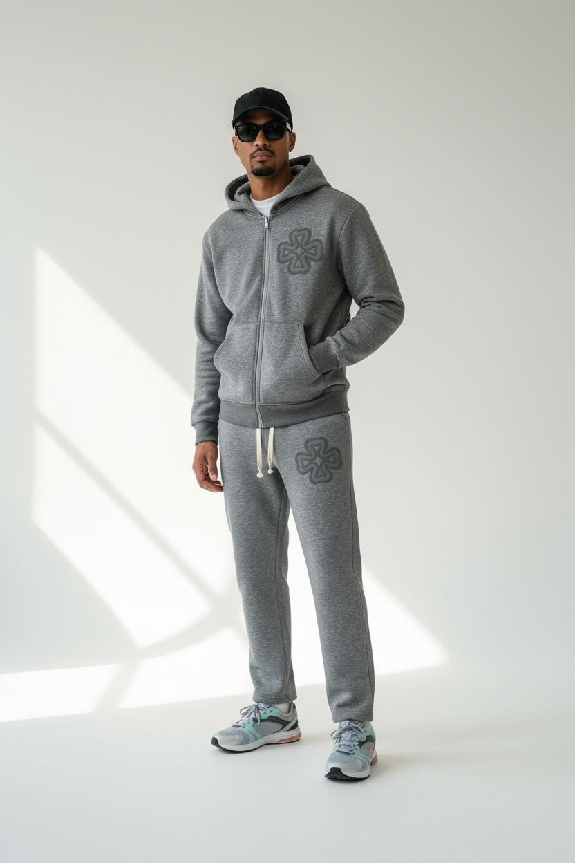 JOGGING SET CLOVER™ – GRIS LOGO TON-SUR-TON