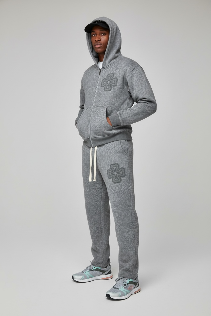 JOGGING SET CLOVER™ – GRIS LOGO TON-SUR-TON