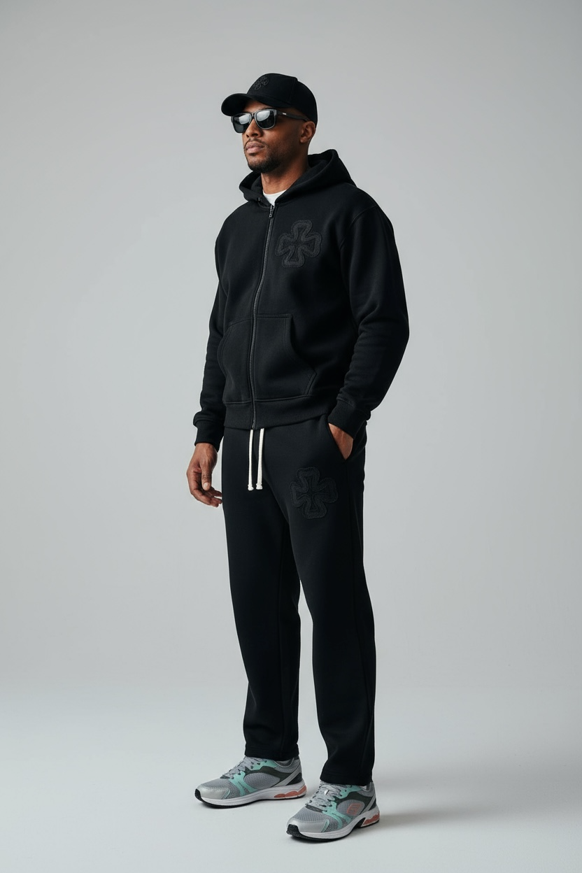 JOGGING SET CLOVER™ – NOIR LOGO TON-SUR-TON