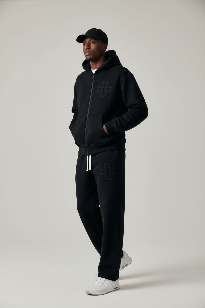 JOGGING SET CLOVER™ – NOIR LOGO TON-SUR-TON