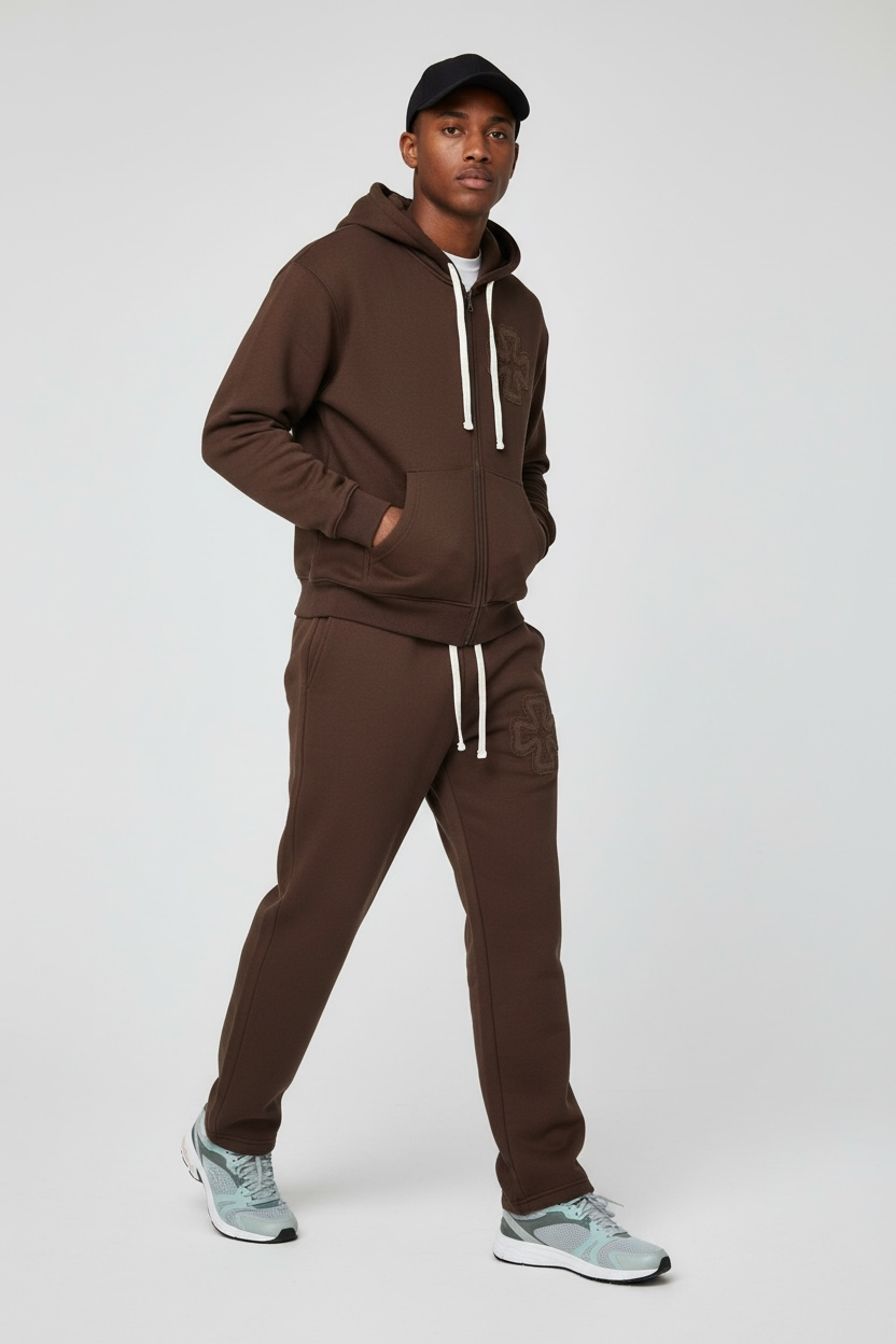 JOGGING SET CLOVER™ – MARRON LOGO TON-SUR-TON